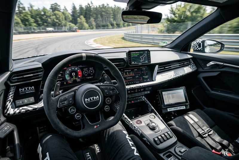Inside the cockpit of an Audi S4